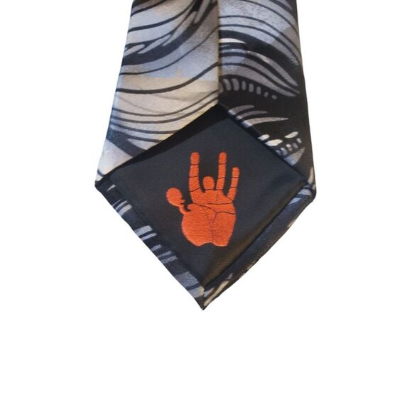 J Garcia 'Riptide'  Neck Tie‎ Mens Black Gray Abstract Collectors Edition Silk - Picture 6 of 13